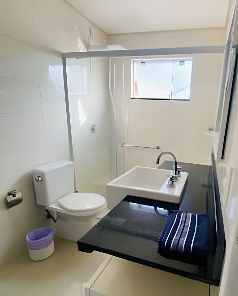 Apartamento no térreo com vista para a piscina